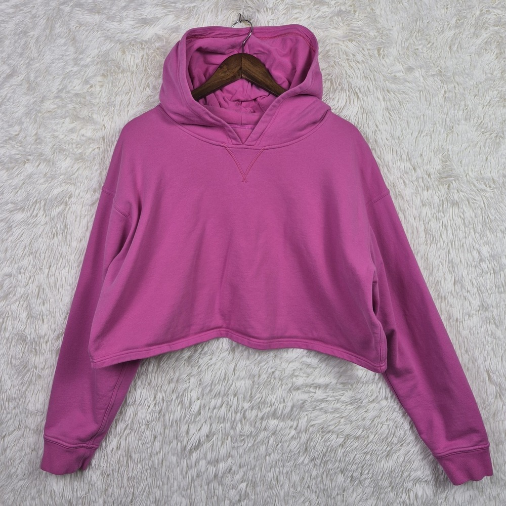 Lululemon All Yours Hoodie Womens 2XL Sonic Pink Terry Cotton Athleisure Boxy